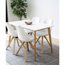 Esstisch >Vojens< in Weiss, MDF - 70x75x120cm (BxHxT)