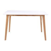 Esstisch >Vojens< in Weiss, MDF - 70x75x120cm (BxHxT)