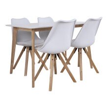 Esstisch >Vojens< in Weiss, MDF - 70x75x120cm (BxHxT)