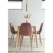 Esstisch >Vojens< in Weiss, MDF - 105x75x105cm (BxHxT)