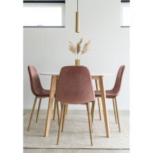 Esstisch >Vojens< in Weiss, MDF - 105x75x105cm (BxHxT)