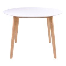 Esstisch >Vojens< in Weiss, MDF - 105x75x105cm (BxHxT)