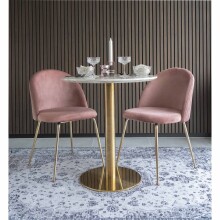 Esstisch >Bolzano< in Weiss, Marmor - 70x75x70cm (BxHxT)