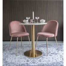 Esstisch >Bolzano< in Weiss, Marmor - 70x75x70cm (BxHxT)