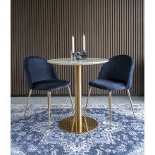 Esstisch >Bolzano< in Weiss, Marmor - 70x75x70cm (BxHxT)