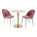 Esstisch >Bolzano< in Weiss, Marmor - 70x75x70cm (BxHxT)