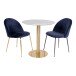 Esstisch >Bolzano< in Weiss, Marmor - 70x75x70cm (BxHxT)