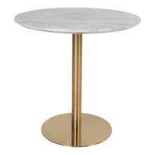 Esstisch >Bolzano< in Weiss, Marmor - 90x75x90cm...