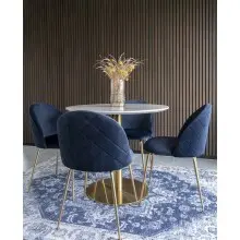 Esstisch >Bolzano< in Weiss, Marmor - 90x75x90cm...