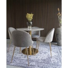 Esstisch >Bolzano< in Weiss, Marmor - 90x75x90cm (BxHxT)
