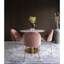 Esstisch >Bolzano< in Weiss, Marmor - 90x75x90cm (BxHxT)