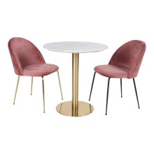 Esstisch >Bolzano< in Weiss, Marmor - 110x75x110cm (BxHxT)