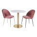 Esstisch >Bolzano< in Weiss, Marmor - 110x75x110cm (BxHxT)