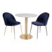 Esstisch >Bolzano< in Weiss, Marmor - 110x75x110cm (BxHxT)