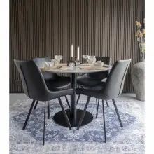 Esstisch >Bolzano< in Weiss, Marmor - 110x75x110cm...
