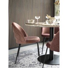 Esstisch >Bolzano< in Weiss, Marmor - 110x75x110cm (BxHxT)