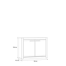 Kommode >L-Light< in weiß - 103x78,3x41,3cm (BxHxT)