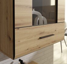 Wohnwand >Seikola < in braun,schwarz - 238,2x168,4x41,1cm (BxHxT)