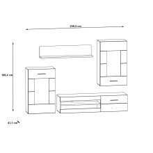 Wohnwand >Seikola < in braun,schwarz - 238,2x168,4x41,1cm (BxHxT)