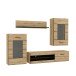 Wohnwand >Seikola < in braun,schwarz - 238,2x168,4x41,1cm (BxHxT)