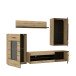 Wohnwand >Seikola < in braun,schwarz - 238,2x168,4x41,1cm (BxHxT)