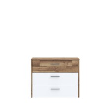 Kommode >Modern Way< in braun,weiß - 99,8x79,9x41,5cm (BxHxT)