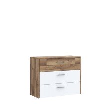Kommode >Modern Way< in braun,weiß - 99,8x79,9x41,5cm (BxHxT)