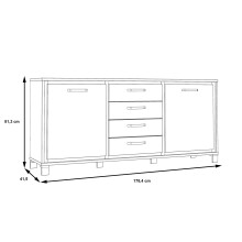 Kommode >Trondheim< in schwarz,braun - 178,4x81,3x41,5cm (BxHxT)