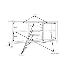 Kommode >Trondheim< in schwarz,braun - 178,4x81,3x41,5cm (BxHxT)