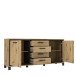 Kommode >Trondheim< in schwarz,braun - 178,4x81,3x41,5cm (BxHxT)