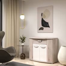 Kommode >Rondino< in beige,braun,weiß - 99,7x81,5x43cm (BxHxT)