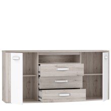 Hochkommode >Rondino < in beige,braun,weiß - 169,6x81,5x47,5cm (BxHxT)