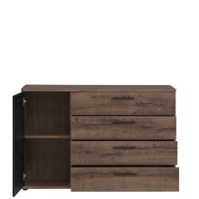 Kommode >Jacky < in braun,schwarz - 124,9x83,1x41,3cm (BxHxT)