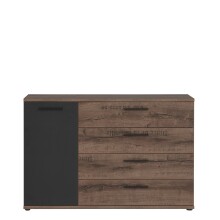 Kommode >Jacky < in braun,schwarz - 124,9x83,1x41,3cm (BxHxT)