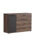 Kommode >Jacky < in braun,schwarz - 124,9x83,1x41,3cm (BxHxT)