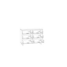 Kommode >Jakobina < in schwarz,braun - 120,1x85,8x41,3cm (BxHxT)