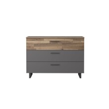 Kommode >Sirius Black < in braun,grau - 120,1x85,8x41,3cm (BxHxT)