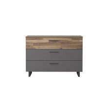 Kommode >Sirius Black < in braun,grau - 120,1x85,8x41,3cm (BxHxT)