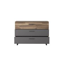 Kommode >Sirius Black < in braun,grau - 120,1x85,8x41,3cm (BxHxT)