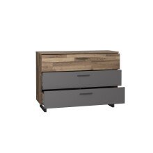Kommode >Sirius Black < in braun,grau - 120,1x85,8x41,3cm (BxHxT)