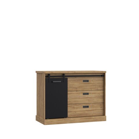 Kommode >Kaszimiro < in braun,schwarz - 113,5x88,2x52cm (BxHxT)