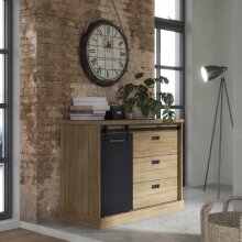 Kommode >Kaszimiro < in braun,schwarz - 113,5x88,2x52cm (BxHxT)
