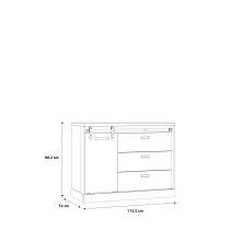 Kommode >Kaszimiro < in braun,schwarz - 113,5x88,2x52cm (BxHxT)