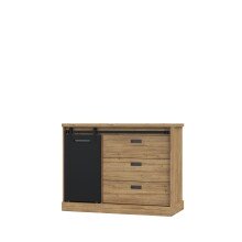 Kommode >Kaszimiro < in braun,schwarz - 113,5x88,2x52cm (BxHxT)