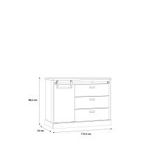 Kommode >Kaszimiro < in braun,schwarz - 113,5x88,2x52cm (BxHxT)