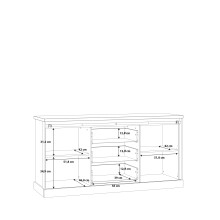 Kommode >Kaszimiro< in braun,schwarz - 173,3x88,2x52cm (BxHxT)