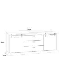 Kommode >Kaszimiro< in braun,schwarz - 213,4x88,2x52cm (BxHxT)