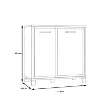 Kommode >Trondheim< in schwarz,braun - 91,4x91,2x41,5cm (BxHxT)
