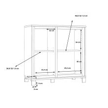 Kommode >Trondheim< in schwarz,braun - 91,4x91,2x41,5cm (BxHxT)