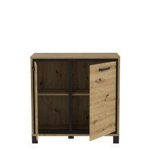 Kommode >Trondheim< in schwarz,braun - 91,4x91,2x41,5cm (BxHxT)